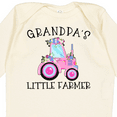 thumbnail image 4 of Inktastic Grandpa's Little Farmer- Pink Tractor and Flowers Boys or Girls Long Sleeve Baby Bodysuit, 4 of 5