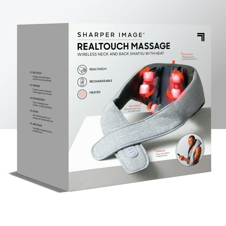 Sharper Image Massager Realtouch Shiatsu Wireless Neck and Back with Heat
