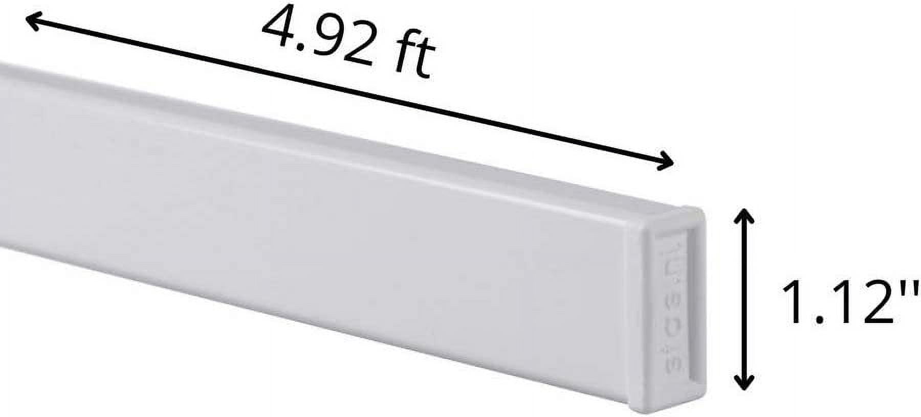 STAS Cliprail Pro Picture Hanging System Set White - Covers 4.92 ft of Wall Space - Heavy Duty Picture Rail & Art Hanging Gallery Kit Without Nails - for Home or Museum Includes 2 Hooks & Cords