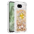 thumbnail image 2 of Funda para Google Pixel 8A 5G con Brillo Líquido Flotante, Purpurina, Parachoques y Anillo Giratorio Soporte, 2 of 5