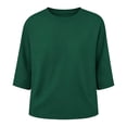 thumbnail image 4 of IMENGL Long Sleeve Shirts for Women Casual Round Neck Tees Color Cotton Blouses Comfy Fit Pullover Breathable Ladies Fashion Daily Loose Basic Womens Long Sleeve Top,M-XXXXXL, 4 of 4