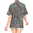 thumbnail image 3 of LA LEELA Women's Button Down Short-Sleeve Blouses Beach Hawaiian Shirt Party Dressy Vacation Casual Shirts For Women Trendy XL Floral Art, Multicolored, 3 of 5