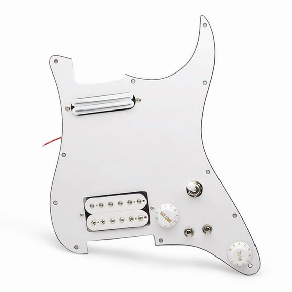 Alnico 5 Prewired Strat Pickguard Coil Splitting Pickguard HH(Mini Humbucker Humbucker) Loaded Pickguard with Humbucker Pickups