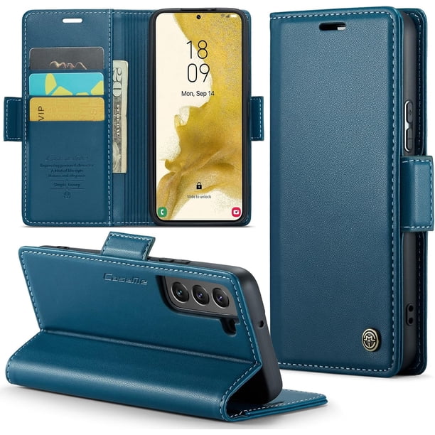 Funda tipo cartera para Samsung Galaxy S22 Ultra 5G con bloqueo RFID, tarjetero, soporte magnético, funda protectora de piel con tapa para Samsung Galaxy S22 Ultra 5G de 6,8 pulgadas