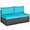Turquoise, variant on RELAX4LIFE 2-Piece Rattan Armless Sofa - Patio Wicker Sectional Conversation Sofa Set with Removable Cushions, Heavy-Duty Steel Frame, Outdoor Furniture Set for Garden, Backyard, Poolside (Turquoise)