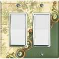 thumbnail image 1 of Metal Light Switch Plate Cover Green Floral Damask Frame Honeycomb Trim DAM055, 1 of 13