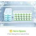 thumbnail image 5 of Silicone Ice Cube Tray, 8 Pack Easy-Release & Flexible 14-Ice Cube Trays with Spill-Resistant Removable Lid, Stackable Ice Trays with Covers for Freezer, Cocktail (4 Blue + 4 Green), 5 of 5