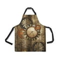 thumbnail image 2 of HATIART Hipster Abstract Steampunk Clocks and Gears Adjustable Bib Apron with Pockets Commercial Restaurant and Home Kitchen Adjustable Apron, 2 of 2