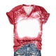 thumbnail image 4 of ICHUANYI ClearanceWomen's Tops Women's Fashion Casual Loose Blouse Tiy-dye Printing V Neck T-Shirt Blouse Print Tee(Red, XL) ICHUANYI WER20232080506366, 4 of 5