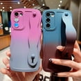 thumbnail image 2 of for Samsung Galaxy S23 Case with Wrist Strap Stand, Cute Gradient Color Wavy Phone Case with Camera Lens Cover Shockproof Protect Soft Silicone Bumper Galaxy S23 Case 6.1" (Purple Gray), 2 of 9