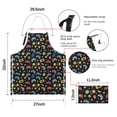 thumbnail image 7 of Colorful Games Icon Black Pattern Apron-Garden Aprons for Women with Pockets-Cotton Linen Waterproof Kitchen Cooking Gardening Aprons Adjustable for Kitchen,Cooking,BBQ and Salon 33x27 Inch, 7 of 7