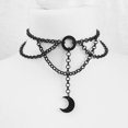 thumbnail image 1 of Moon Gothic Chains O Ring Choker gothic choker moon necklace moon choker, 1 of 5