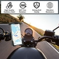 thumbnail image 2 of PENGXIANG Motorcycle Phone Mount 360° Rotatable Bike Phone Holder One-Touch Automatically Lock Handlebar Cell Phone Cradle Quick Release Mobile Phone Clamp for 4-7 Inch Cellphones, 2 of 9