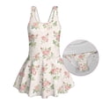 thumbnail image 6 of COEQINE Girls Swimsuit for Swimming, One Piece with Full Coverage Skirt & Built-in Brief, Stretchy Scoop Neck Swim Dress, Fixed Wide Straps, for Kids 5-6 Years, Pink Rose Floral, 6 of 8