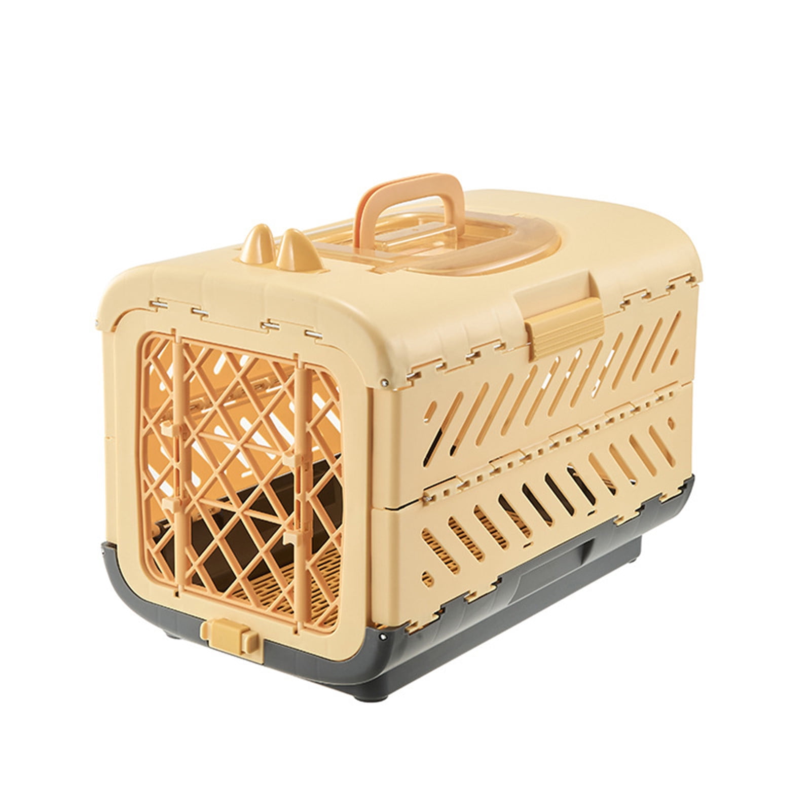 Collapsible Dog Crate for Medium/Small Dogs - Foldable Dog Cage No-Tool Assembly, Travel Dog Crate - Easy to Carry, Space-Saving, Indoor Outdoor Use, 19.88"(L) X12.6"(W) X15.15"(H) (1PC, Yellow)