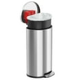 thumbnail image 5 of iTouchless SoftStep Semi-Round Stainless Steel Step Trash Can with Hinged Lid 7.93 Gallon (IP08DSS), 5 of 7