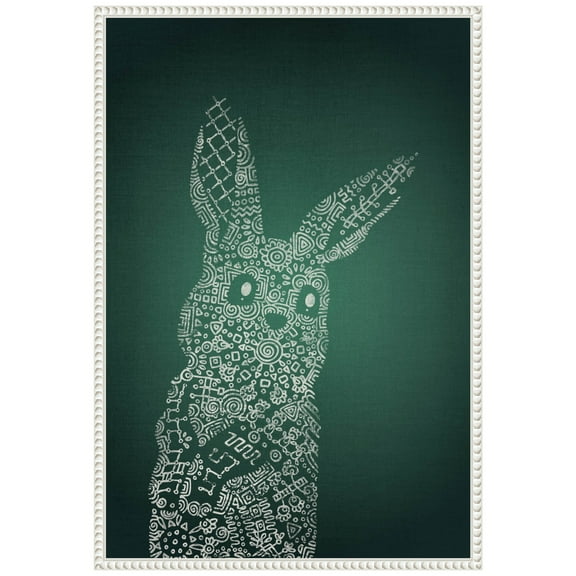 Amanti Art The Emerald Bunny Framed Canvas Wall Art Print