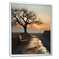 thumbnail image 2 of Designart "Sunset Bench Tree Minimalism Landscape" Landscape Sunset Floater Framed Canvas Wall Art, 2 of 5