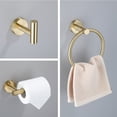 thumbnail image 3 of 4 PCS Bad Handtuchhalter Set Handtuchhalter Toilettenpapierhalter Handtuchring Handtuchhaken Rostfreier Stahl Handtuchstange Set Ohne Bohren Selbstklebend für Küche (dorado), 3 of 3