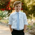 thumbnail image 6 of Boys Ties Kids' Neckties Children's Tie with Pocket Square Set School 49" Neck Tie, Light Blue, 6 of 7