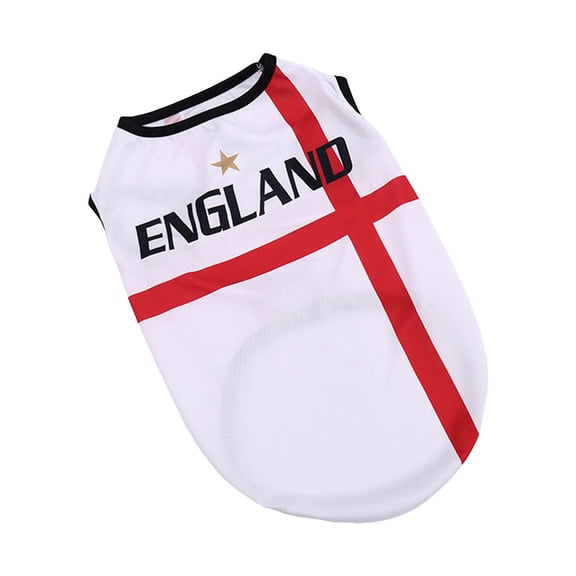 Pet Soccer Jersey, Country Flag Football Shirt for Dogs Cats Breathable Soccer Game Day Clothes Dog Costume, L