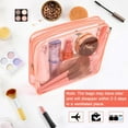 thumbnail image 5 of Minzimin Clear Makeup Bags, 6 Pcs Cosmetic Makeup Bags Set Clear PVC with Zipper Handle Portable Travel Luggage Pouch Airport Airline Vacation Organization, 5 of 7