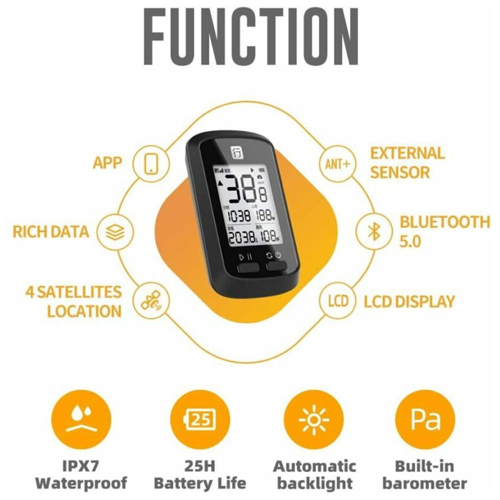LCD GPS Smart Bike Cycling Computer Bluetooth Waterproof Stopwatch IPX7 NEW G 