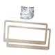 thumbnail image 1 of Marco de matrícula brillante, decorativo, resistente, con diamantes de imitación, de acero inoxidable Champán, 1 of 8
