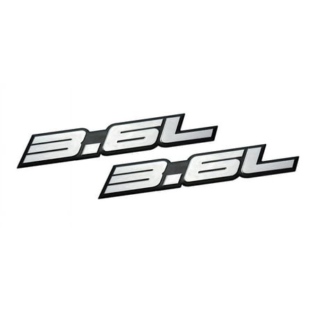 2 x (pair/set) 3.6L Liter Embossed SILVER on Black Highly Polished Real Aluminum Auto Emblem Badge Nameplate for Chrysler Dodge Charger Ram Jeep Grand Cherokee Wrangler Sport Volkswagen Fiat Malibu