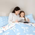 thumbnail image 5 of Erosebridal Girly Lovely Bow 7pcs Bedding Comforter Set,Cartoon Ribbon Bowknot Queen Bedding Sets For Kids,Colorful Stars Reversible, 5 of 7