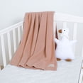 thumbnail image 5 of YIXPOH Organic Ribbed Baby Swaddle Blanket - 100% Soft Cotton Knit for Boys Girls Stroller Cuddle Blanket for Newborns Light Pink, 5 of 9