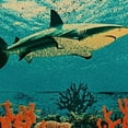 thumbnail image 6 of Sheronv Shark Round Tablecloth Stain Resistant & Washable 100% Polyester Fiber Ideal for Indoor Outdoor Kitchen Dining Wedding Parties - Great for Home, Parties, Holiday Dinner Table Cover 54"-58, 6 of 8