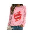 thumbnail image 2 of Gzhioc Women Casual T-shirt, Long Sleeve Crew Neck Printed Loose Fall Casual Valentine’s Day Tops, 2 of 9