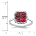 thumbnail image 3 of 14K White Gold Ring Band Gemstone Ruby Round Red Diamond, 3 of 3