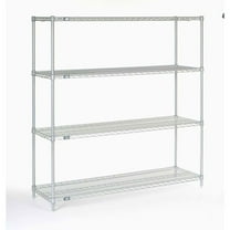 Nexel 5 Tier Silver Epoxy Wire Shelving Starter Unit, 54"W x 21"D x 86"H