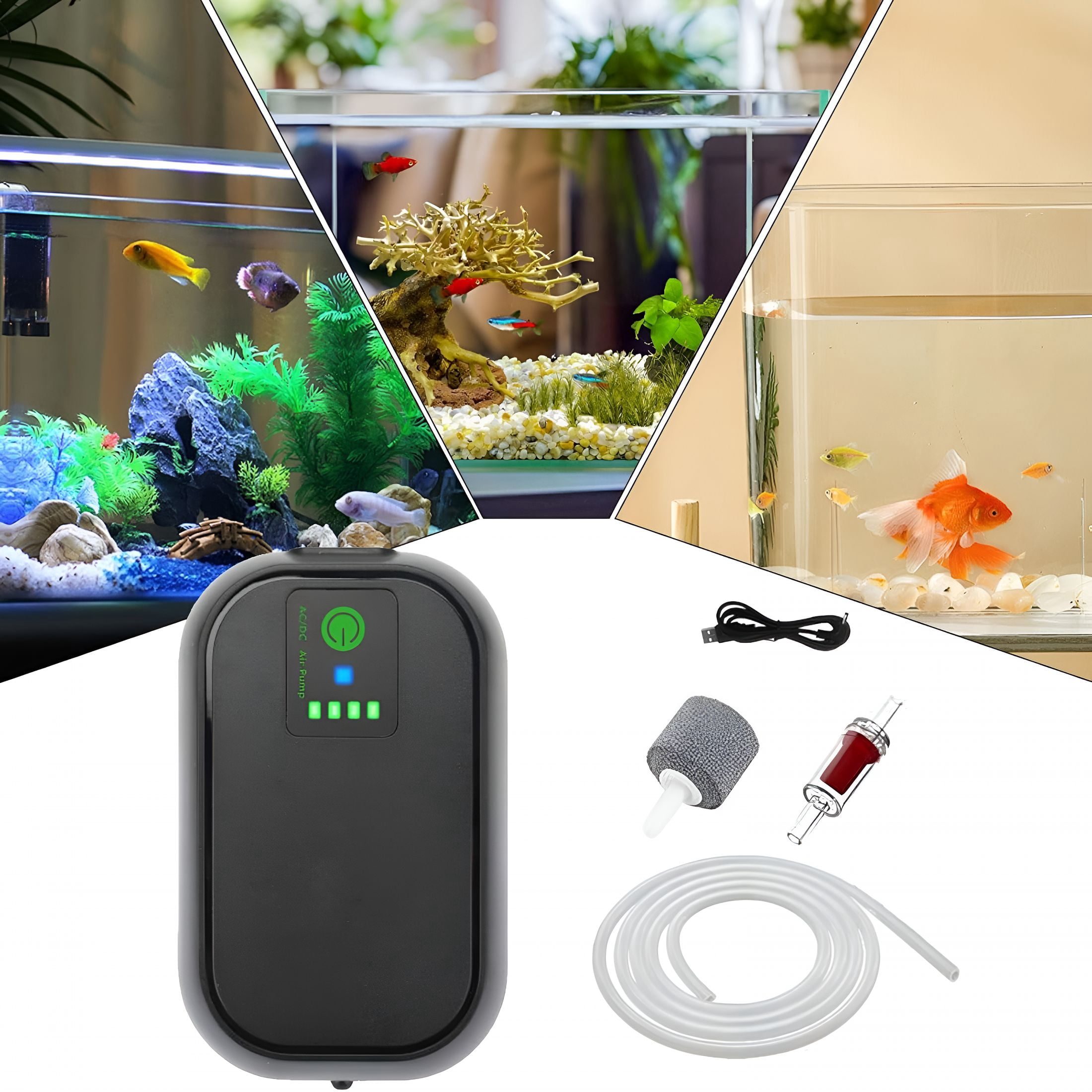 CURYMAY Rechargeable Bait Aerator with 2000Mah Battery for Live Bait,Portable Aquarium Air Pump