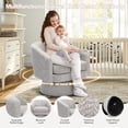 thumbnail image 3 of Qinaqin Light Gris Chenille Swivel Chair con Almacenamiento Space y Madera Frame para Living Sala, 3 of 7