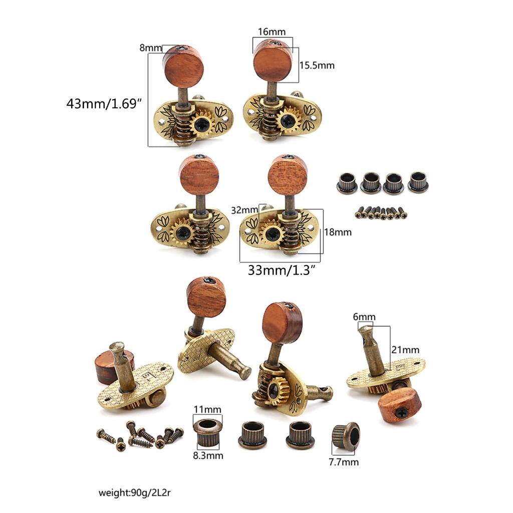 CEORPER 2L2R Guitar Tuning Keys Tuners Machine Head 6 String Bronze Plated Single Hole Tuning Pegs for Classical Acoustic Guitar