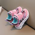 thumbnail image 2 of TOWED22 Girls' Sneakers Children's Sneakers Charged Breathable Soft Sole Strap Collision Color For 1 To 6 Baby Running Shoes(Pink,6.5), 2 of 5