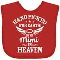 thumbnail image 3 of Inktastic Handpicked for Earth by My Mimi in Heaven with Angel Wings Boys or Girls Baby Bib, 3 of 4