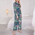 thumbnail image 2 of Bingfone Womens Pajama Sets Colorful Flowers Print,Long Sleeve Loungewear Pajamas Set-Small, 2 of 8