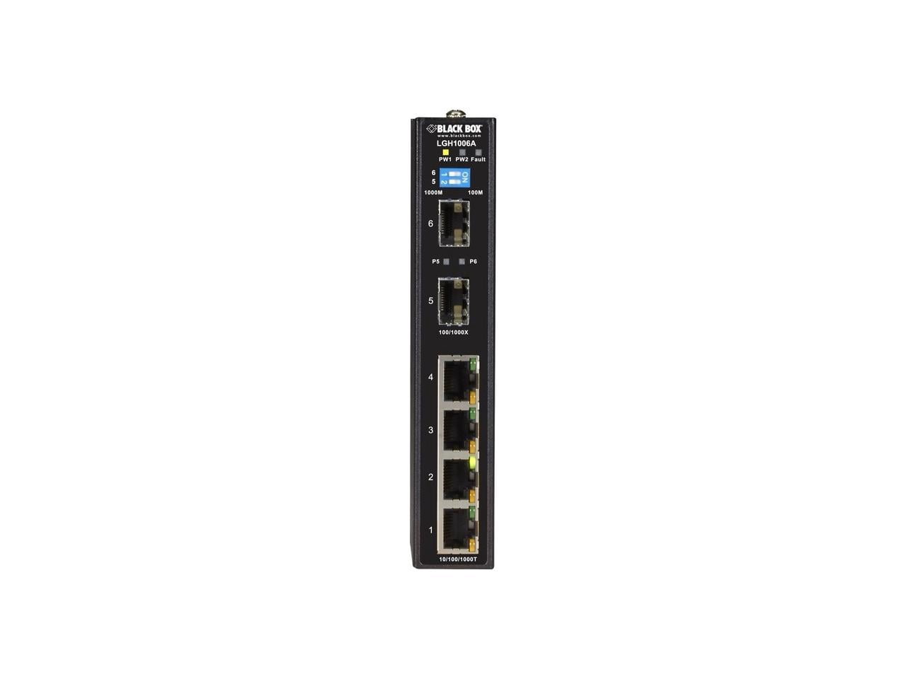 BLACK BOX LGH1006A GIGABIT ETHERNET (1000-MBPS) EXTREME TEMPERATURE SWITCH - (4) 10/100/1000-MBPS C