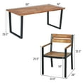 thumbnail image 3 of Costway 7PCS Patented Patio Dining Chair Table Set Acacia Wood Backyard W/Umbrella Hole, 3 of 11