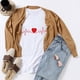 thumbnail image 5 of Camisetas de cuello redondo para mujer Camisetas con estampado de corazón Camisetas de manga corta Blusa Tops Fridja  gope1477, 5 of 8