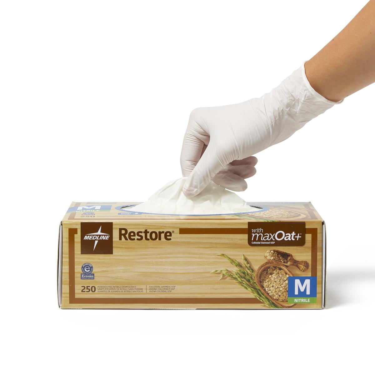 Medline Restore Health Care Pharmacy Nitrile Exam Gloves, Soothing