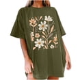 thumbnail image 2 of Fiudx Ropa de Mujer Camisetas Informales con Estampado de Flores para Mujer, Camisetas Extragrandes de Manga Corta, 2 of 7