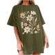 thumbnail image 1 of Faldas Cortas para Mujeres, Impresión de Flores Casual Oversized Camiseta de Manga Corta Top Hecho de 95% Poliéster 5% Spandex para Primavera Verano, Falda Corta de Verano, 1 of 7