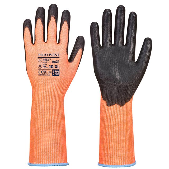 Portwest - Guantes A Prueba de Golpes A631 Vis Tex para Adultos Unisex (Naranja, Negro)