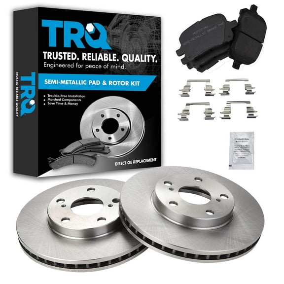 TRQ Front Brake Pad & Rotor Kit Brake Pads Brake Rotor Semi-Metallic Fits Select 1997-2001 Lexus ES300 1998-2004 Toyota Avalon Camry 1999-2003 Solara