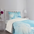 thumbnail image 3 of Ambesonne Pale Blue Quilted Bedspread Set 2 Pcs, Wedding Rings Pearls, Twin Size, Pale Blue White, 3 of 5